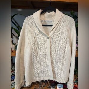 Woolrich Women's Cream Cable Knit Cardigan